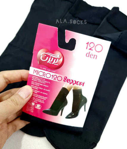 جوراب دو ربع پریزن تراکم ۱۲۰ مشکی