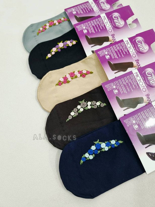 جوراب دو ربع پریزن ضخامت ۷۰ گلدوزی شده